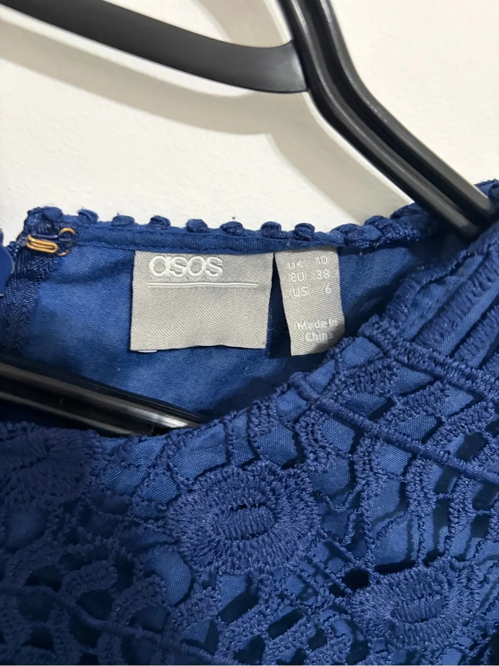 ASOS Navy Lace Midi Dress - Picture 4 of 4